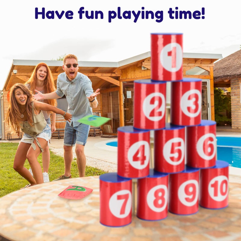 Hungdao 3 Sets Carnival Games Combo Set, Dart Board with Balls Plastic Cones Ring Bean Bags Toss Game for Boys Girls Adults Family Birthday Yard Indoor Outdoor(Classic Style) - Image 4