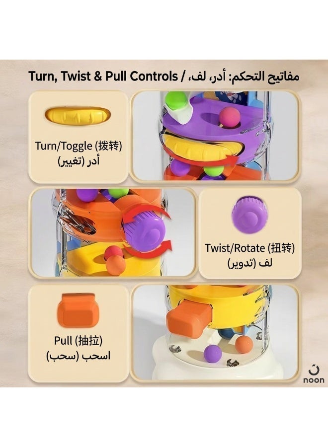 Montessori Activity Tower – Sensory Fine Motor STEM Toy, Buttons, Switches & Levers, Hand-Eye Coordination & Focus, Toddler Learning Gift 1-3 - Image 2