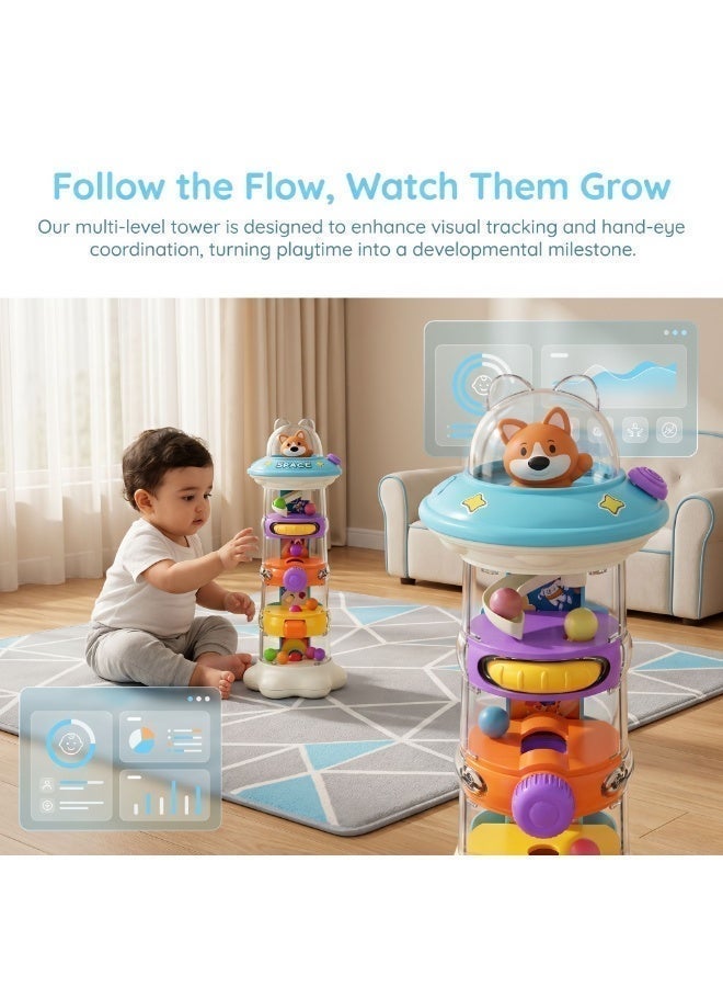 Montessori Activity Tower – Sensory Fine Motor STEM Toy, Buttons, Switches & Levers, Hand-Eye Coordination & Focus, Toddler Learning Gift 1-3 - Image 5