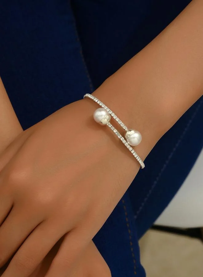 Take Two Take Two Embellished Open Cuff Bracelet