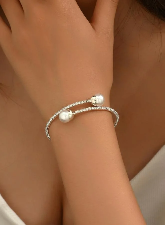 Take Two Take Two Embellished Open Cuff Bracelet