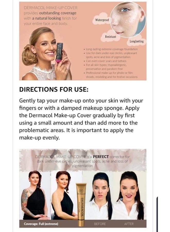 Dermacol Make-up Cover Full Coverage Foundation (#209) - Image 3