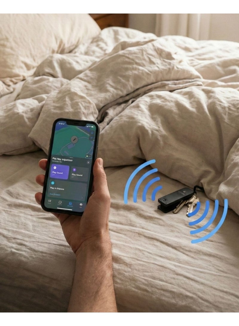 منظم مفاتيح ذكي مع تتبع الموقع، سلسلة مفاتيح متعددة الاستخدامات لمنع فقدان مفاتيح السيارة، تتبع الأصول عبر Apple Find My، منظم مفاتيح مدمج بتصميم فاخر يستوعب حتى 6 مفاتيح - Image 4
