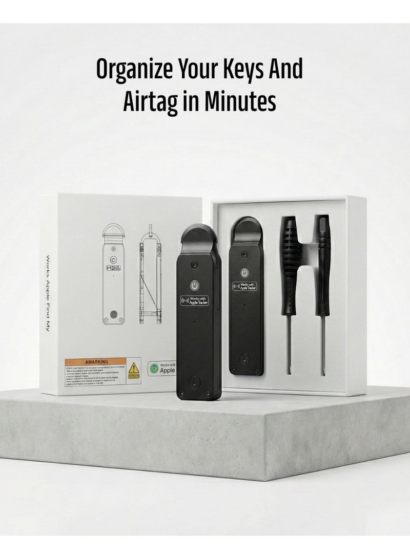 منظم مفاتيح ذكي مع تتبع الموقع، سلسلة مفاتيح متعددة الاستخدامات لمنع فقدان مفاتيح السيارة، تتبع الأصول عبر Apple Find My، منظم مفاتيح مدمج بتصميم فاخر يستوعب حتى 6 مفاتيح - Image 3