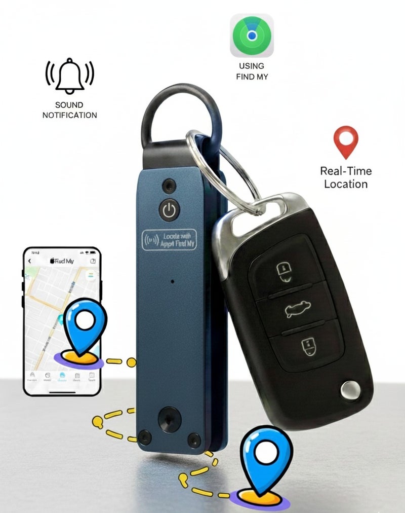 منظم مفاتيح ذكي مع تتبع الموقع، سلسلة مفاتيح متعددة الاستخدامات لمنع فقدان مفاتيح السيارة، تتبع الأصول عبر Apple Find My، منظم مفاتيح مدمج بتصميم فاخر يستوعب حتى 6 مفاتيح - Image 1