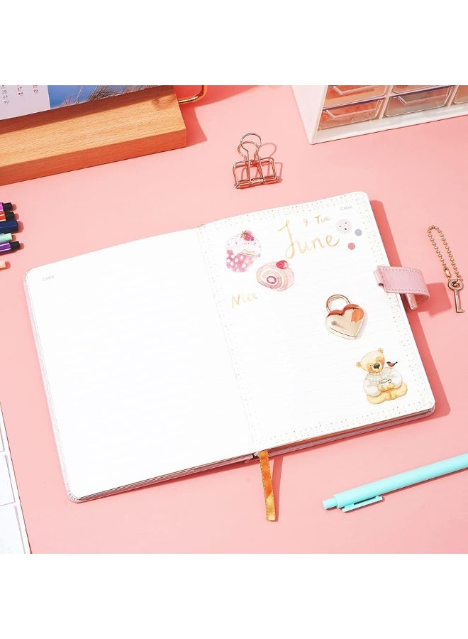 CAGIE Diary with Lock and Key for Girls ages 8-12, Lock Diary for Girls with Gift Box, 296 Gold Edged Pages, Heart-Shaped Locked Journal for Women, 5.3 x 7 Inch - Image 1