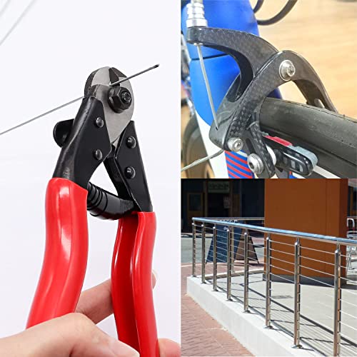 weideer Bike Cable Cutter Heavy Duty Stainless Steel Wire Rope Cutter Up to 5/32" Aircraft Steel Wire Cutter with 8Pcs Bike Cable Cap End Tips for Bicycle Housing Fencing DIY Projects - Image 5