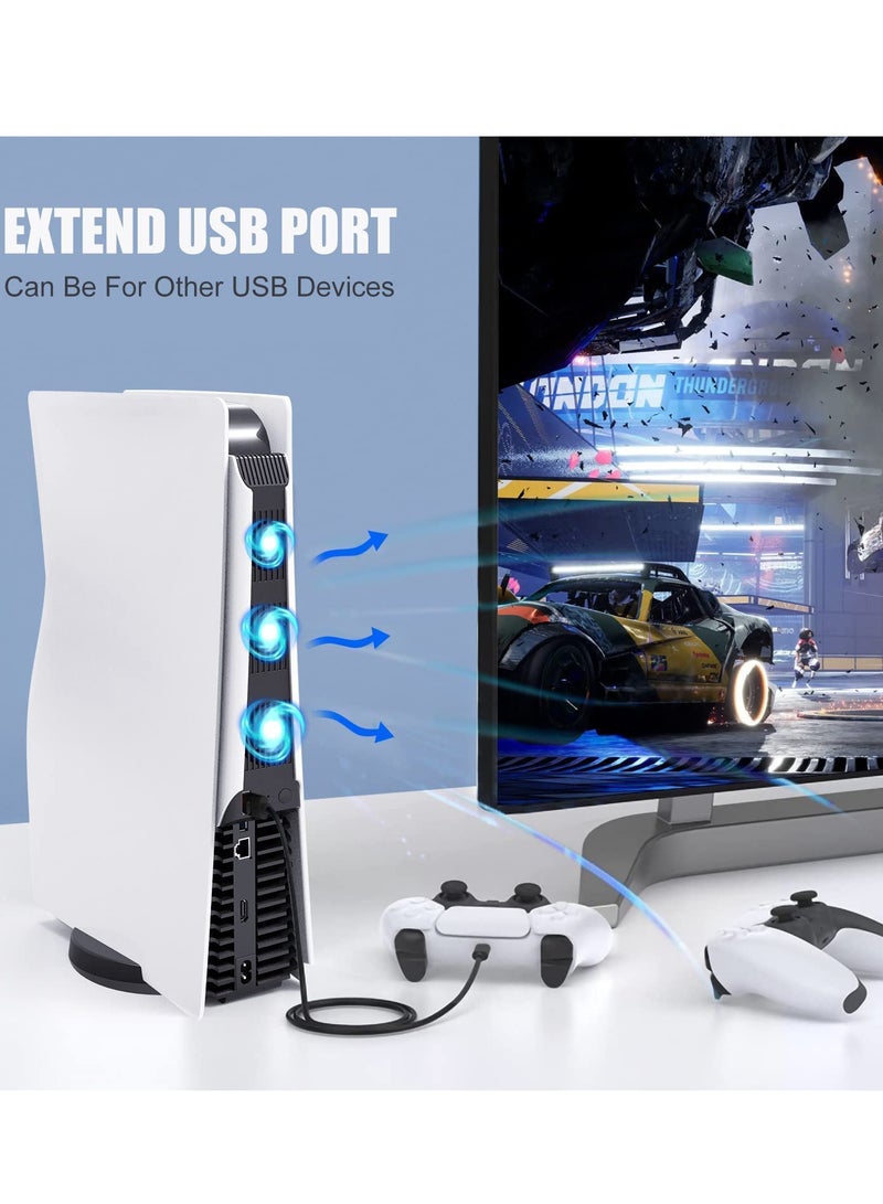 مروحة تبريد USB خارجية لجهاز PS5، مروحة تبريد درجة الحرارة USB خارجية، مروحة تبريد صامتة للتوصيل والتشغيل لقرص سوني بلاي ستيشن 5 والقرص الرقمي - Image 3