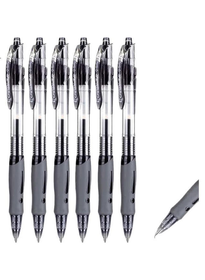 Comix Smooth Quick-Drying Gel Pen, Retractable Signing Pen, Office Stationery, 0.5Mm Bullet Tip, Black, 12-Pack, Eb18 - Image 2
