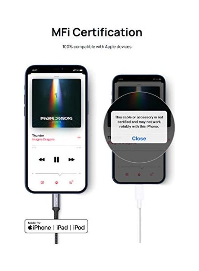 NIBEMINENT Lightning to 3.5mm Female Headphone Jack Adapter, JSAUX [Apple MFi Certified] Audio Converter Compatible with iPhone 12 Mini/12 Pro/11/11 Pro/11 Pro Max/SE/X XR XS Max 8 7-Grey Grey - Image 2