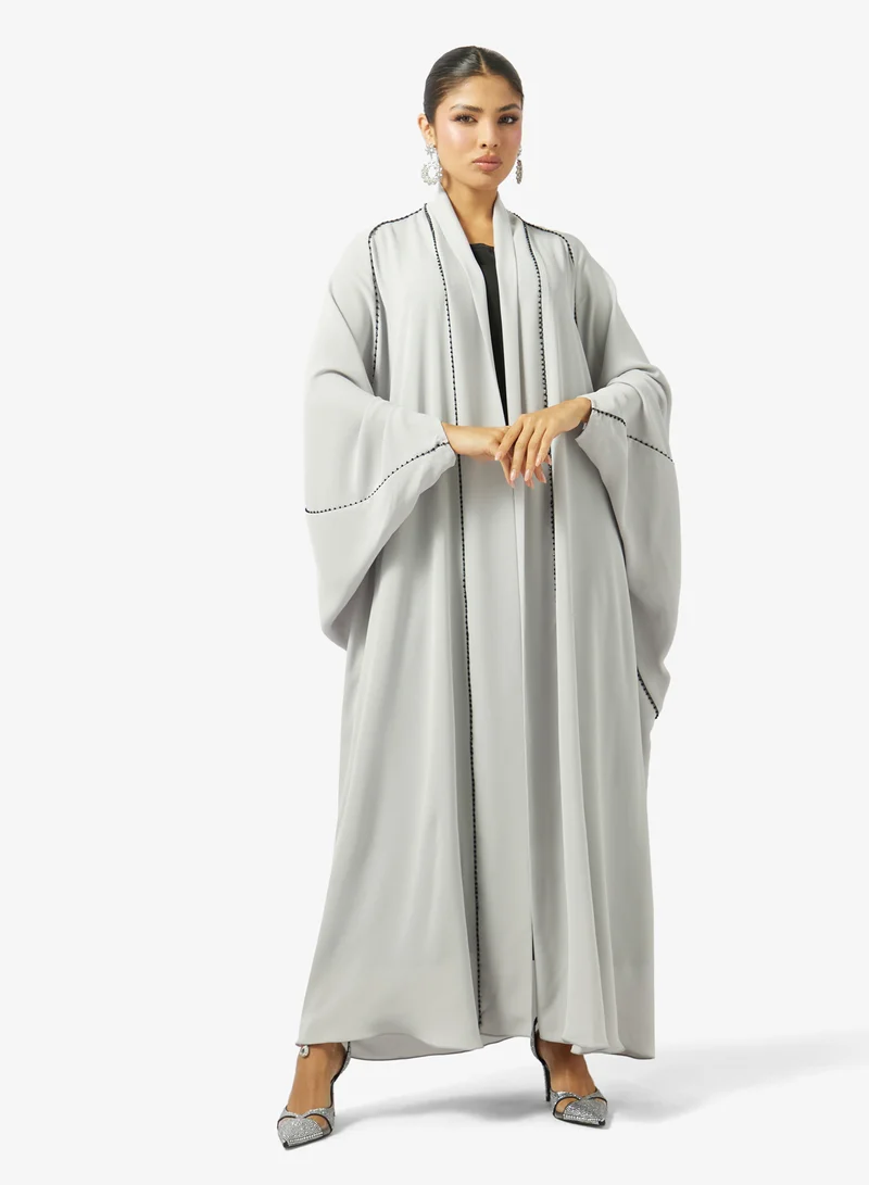 hayas closet  Embellished Loose Fit High Neck Abaya for Women | Best Price UAE