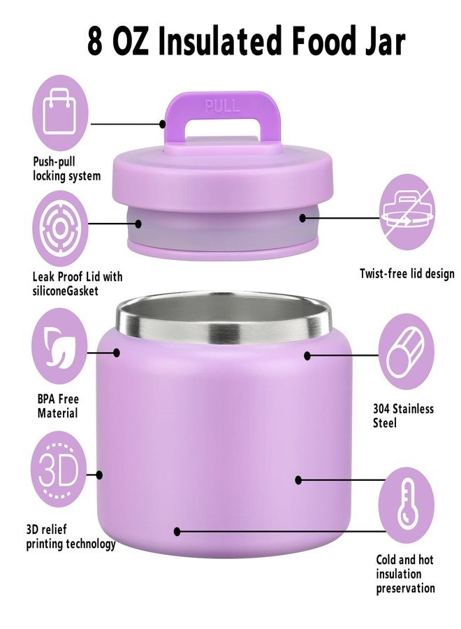JXXM 8 Oz Thermo Food Jar for Hot & Cold Food for Kids, Insulated Lunch Containers Hot Food Jar,Leak-Proof Vacuum Stainless Steel Wide Mouth Lunch Soup Thermo for School - Image 3