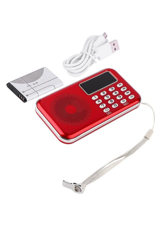 Thoraya - Noise Cancelling FM Radio USB/Storage/AUX Voice Recording MP3 Player Radio with PW Cut Memory ‑ Red - Image 1