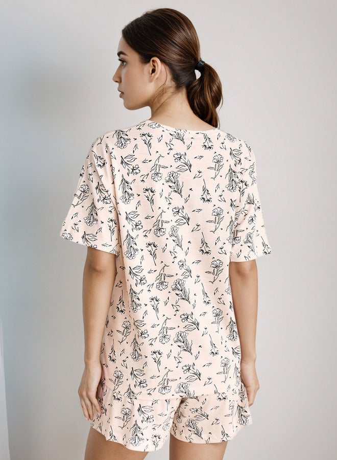 سبلاش فيڤ طقم بيجامة قطنية قميص وشورت - Image 3