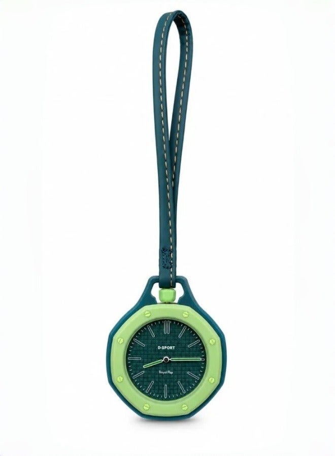 D-Sport Pocket Watch, Unisex Hanging Watch with Leather Lanyard, Octagonal Bezel and Boyol Pap Graphic Dial, Bag Charm for Backpack – The Best Fashion Gift - Image 1
