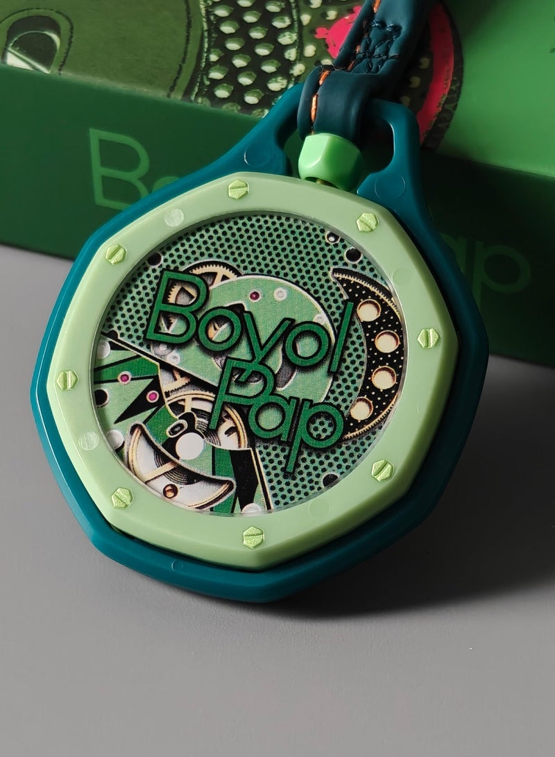 D-Sport Pocket Watch, Unisex Hanging Watch with Leather Lanyard, Octagonal Bezel and Boyol Pap Graphic Dial, Bag Charm for Backpack – The Best Fashion Gift - Image 4