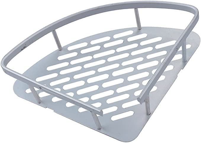 FEELING MALL FEELING MALL Alumimum Triangle Basket Shower Caddy Corner Storage Rack Hanging Plate Kitchen Washroom Toilet Dorm Storage Shelf Wall Mounted Tripod Pendant Bathroom Shelves Shampoo Conditioner Holder - Image 1