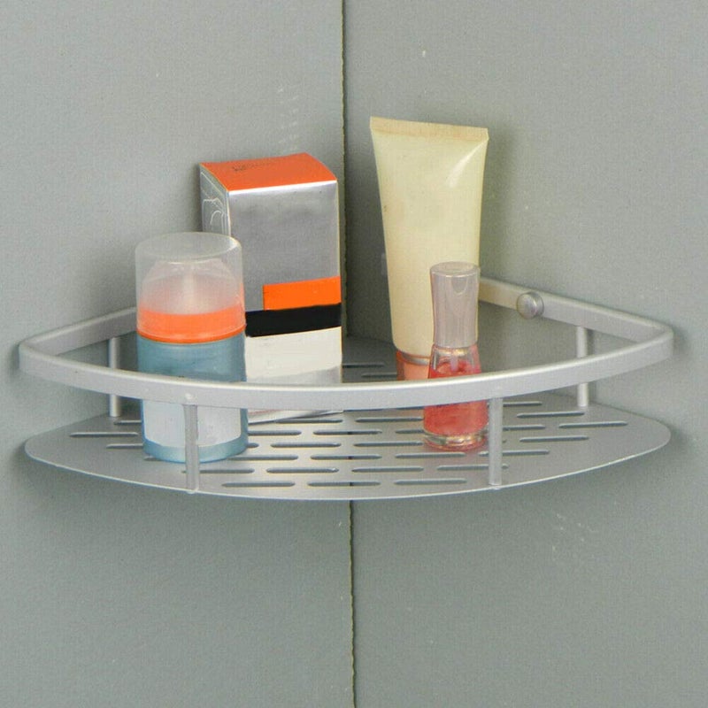 FEELING MALL FEELING MALL Alumimum Triangle Basket Shower Caddy Corner Storage Rack Hanging Plate Kitchen Washroom Toilet Dorm Storage Shelf Wall Mounted Tripod Pendant Bathroom Shelves Shampoo Conditioner Holder - Image 5