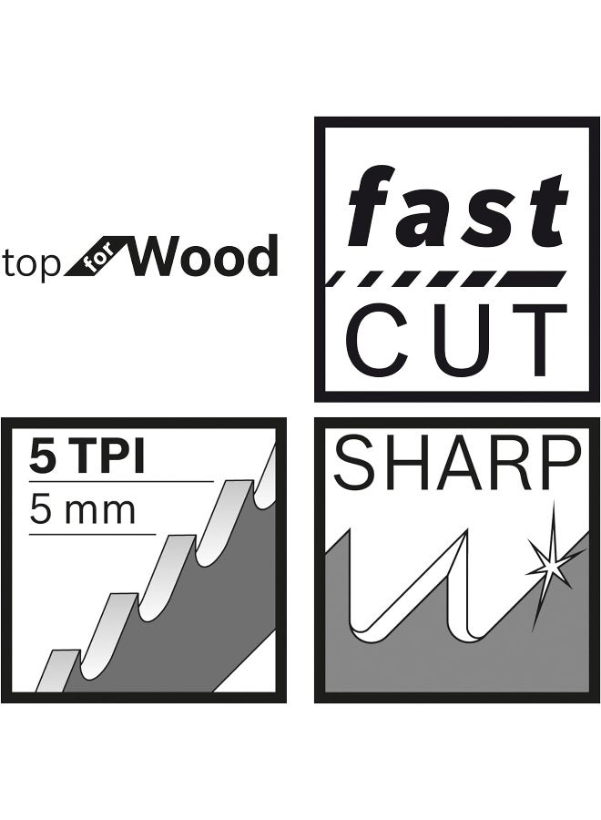 Bosch - S1531L Top For Wood Saw Blade, Capable To Withstand Hard Objects, Easy To Use And Very Functional, Hcs Blade Material Is Appropriate For Pruning Green Wood, 240 Mm Length, 5 Pcs - Image 3