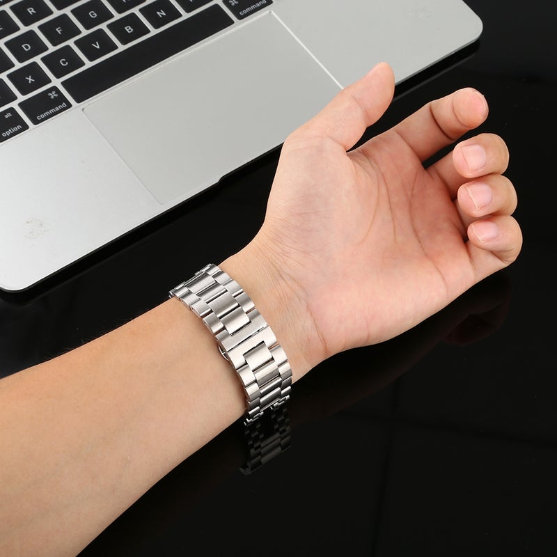 For Apple Watch Series 7 41mm / 6 & SE & 5 & 4 40mm / 3 & 2 & 1 38mm Stainless Steel Watch Band(Silver)