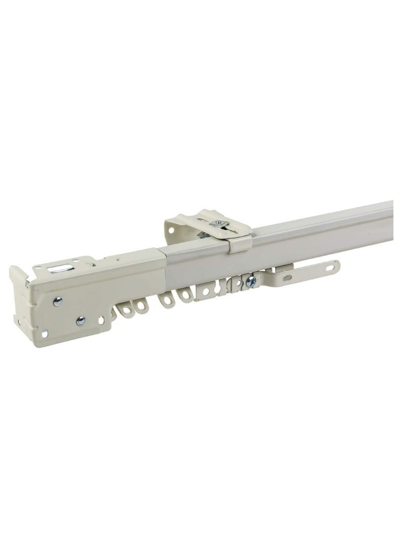 KNP KNP Ultra White Corded Adjustable Single Traverse Curtain Rail (112-210 cm) Designed for versatility and style, this curtain rail boasts a pristine ultra white finish that complements any decor.  - Image 1