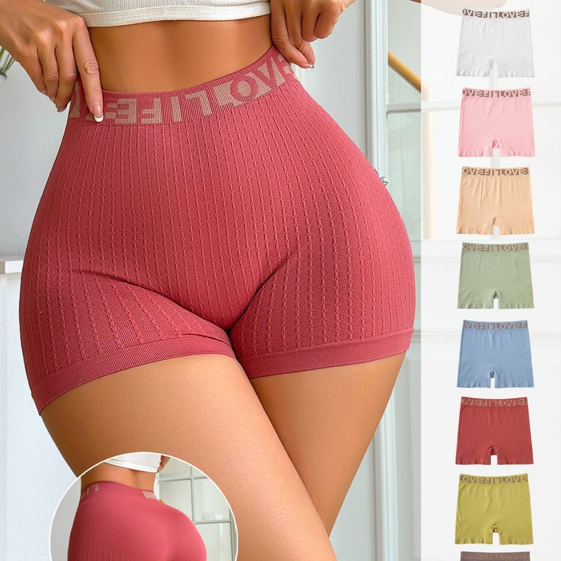 High Waist Letter Knitted Casual Women's Boyshorts - Image 1