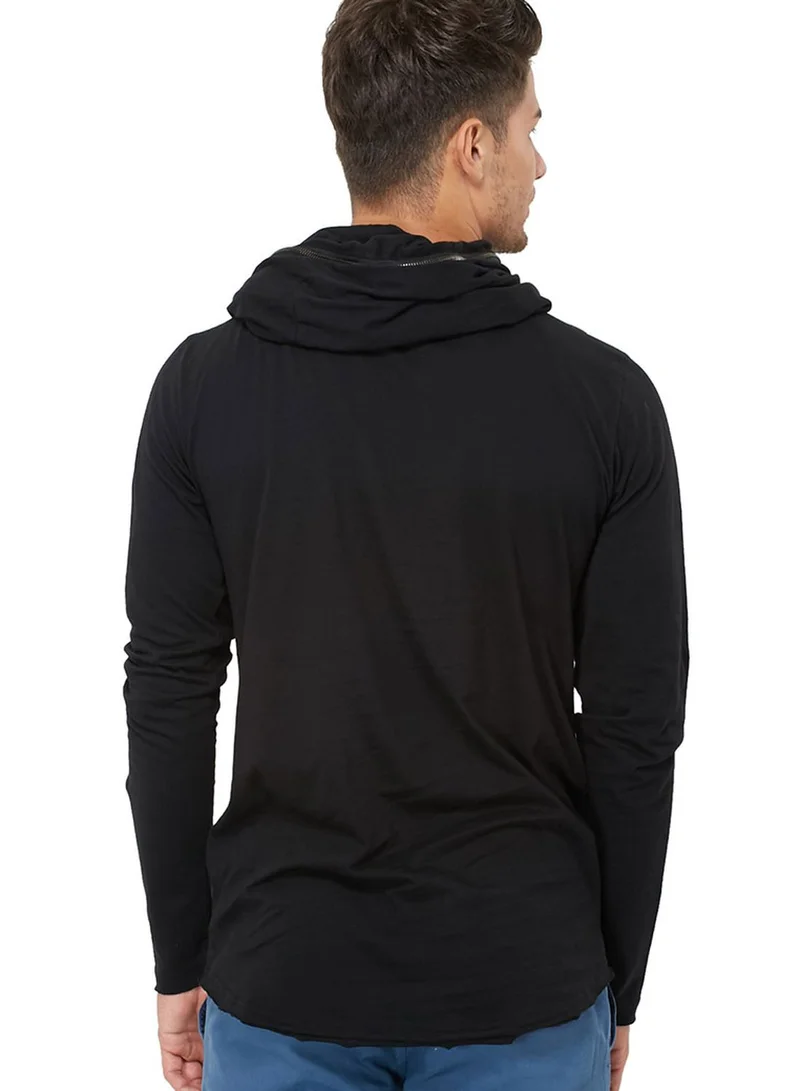 !Solid Trask Cowl Neck Hoodie