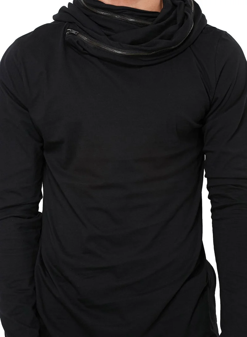 !Solid Trask Cowl Neck Hoodie
