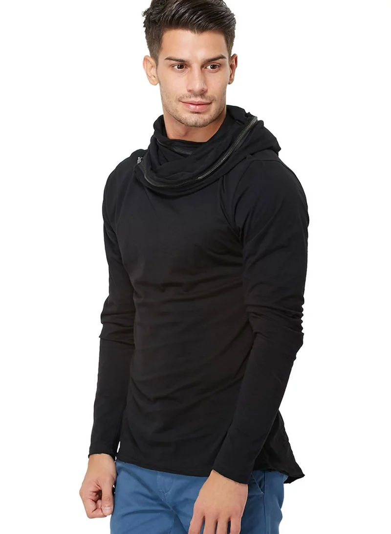 !Solid Trask Cowl Neck Hoodie