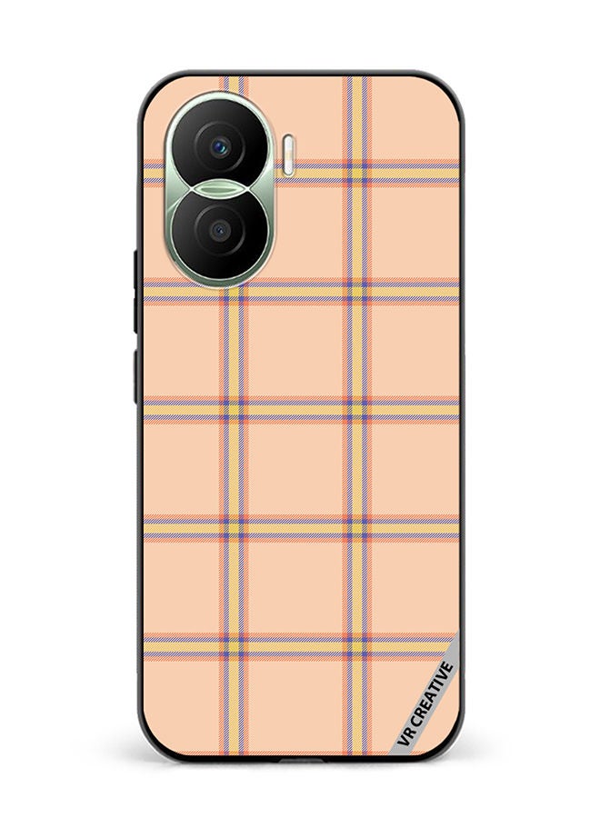 VR CREATIVE Protective Case Cover For Honor Play7T Pro Check Seamless Pattern In Beige Vector Design Multicolour - Image 1