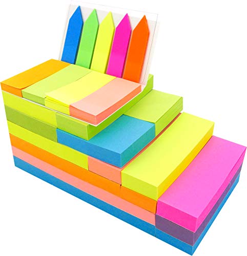 4A Sticky Notes Value Pack, Neon Assorted The Most Commonly Used Sizes in One PP Box,Self-Stick Notes,18 Pads/Box,1900 Sheets Total,4A 4013 - Image 2
