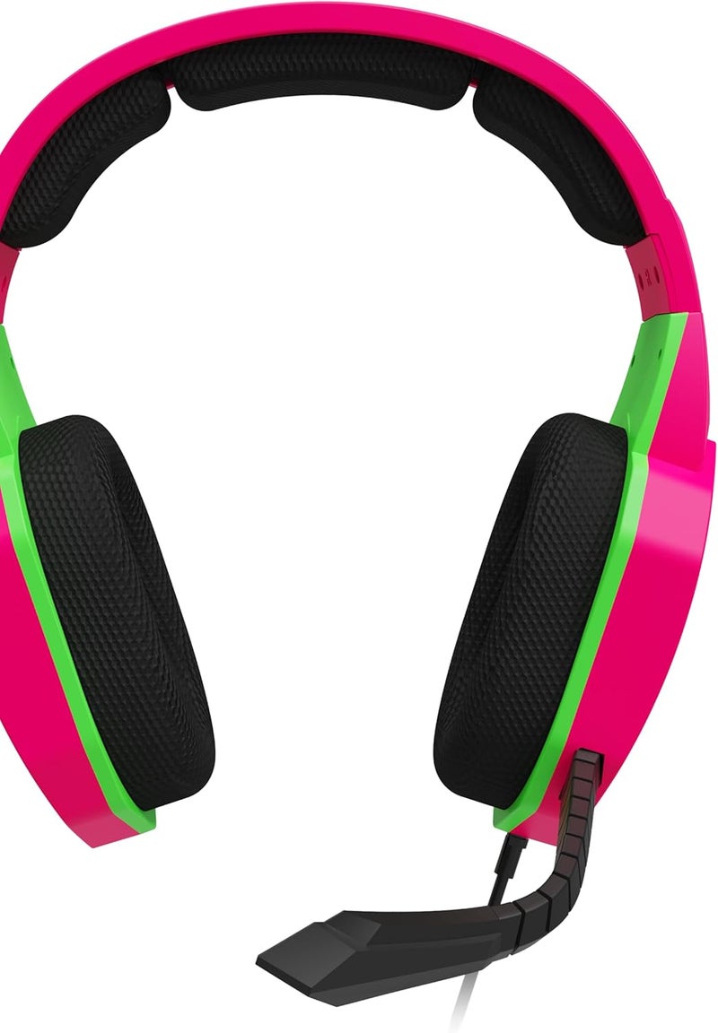 4gamers Neon Edition Gaming Headset for XBOX, PS4/PS5, Switch, PC, Pink/Green - Image 3
