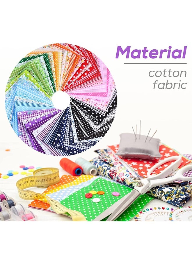 Sweet Life 100 Pcs 4'' x 4'' Cotton Craft Fabric Squares, DIY Sewing Quilting Scrapbooking Bundle  - Image 5
