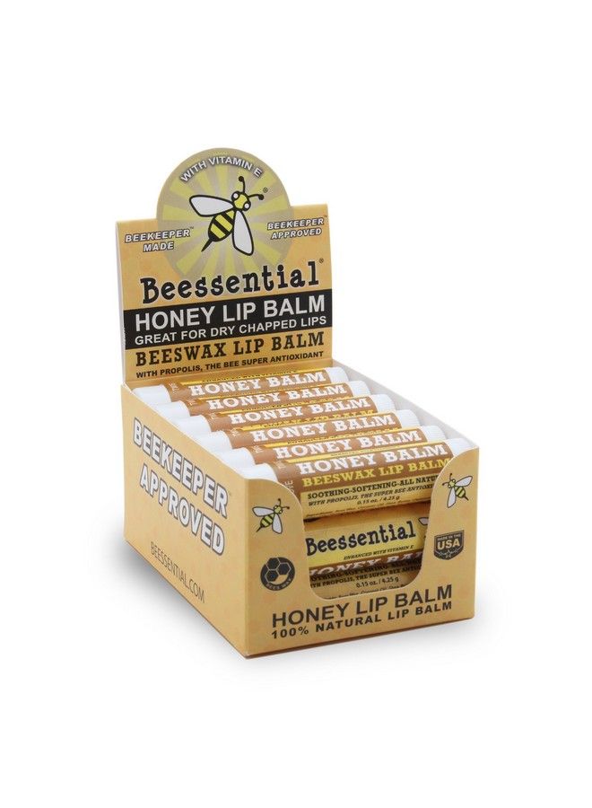 Beessential Natural Bulk Lip Balm Honey 18 Pack : For Men Women and Children Great for Gifts Showers & More - Image 1