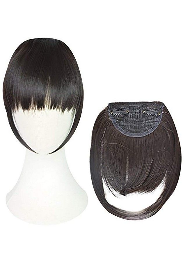 BLUSHIA 2 Clips Synthetic Hair Fringe Extensions For Women And Girls, Brown, Pack Of 1 - Image 3