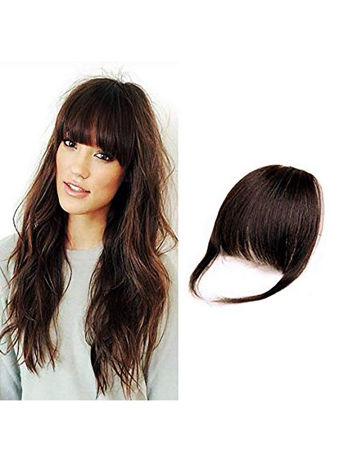 BLUSHIA 2 Clips Synthetic Hair Fringe Extensions For Women And Girls, Brown, Pack Of 1 - Image 2