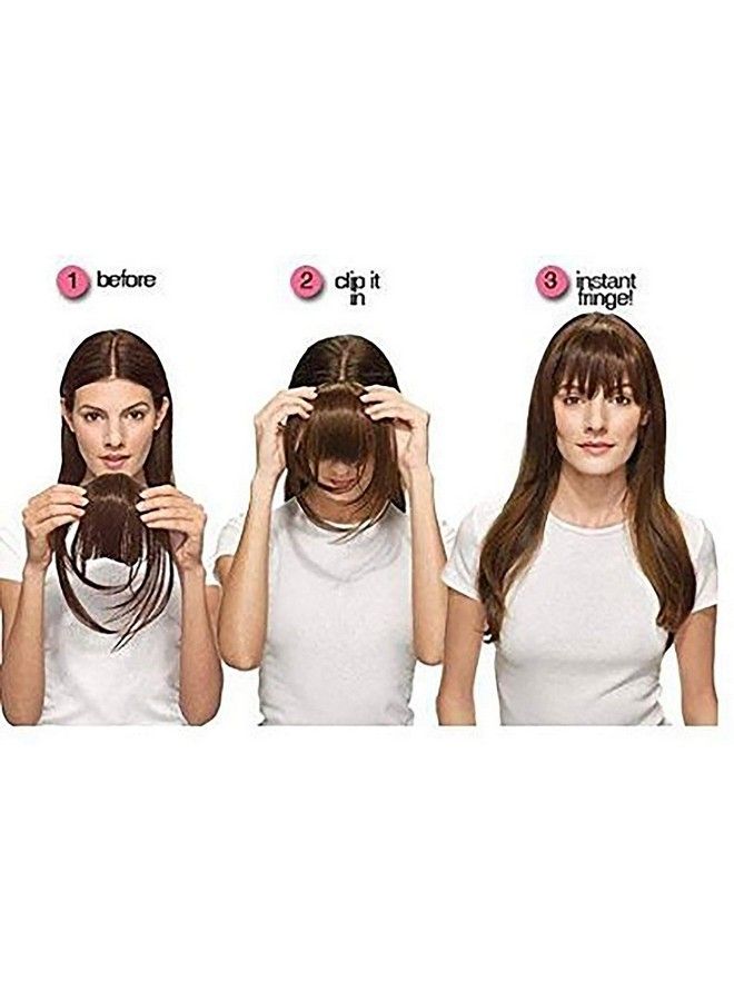BLUSHIA 2 Clips Synthetic Hair Fringe Extensions For Women And Girls, Brown, Pack Of 1 - Image 5