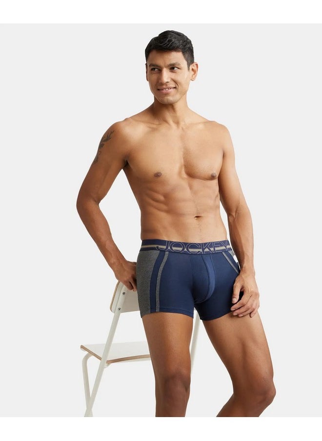 JOCKEY - Jockey US21 Men's Super Combed Cotton Elastane Stretch Solid Trunk with Ultrasoft Waistband_Navy_M - Image 1