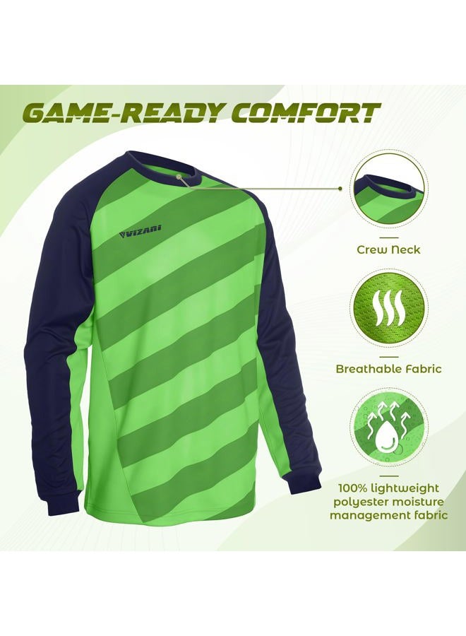 Vizari Men's Padova GK Goalkeeper Jersey Green/Navy Youth X-Large - Image 2