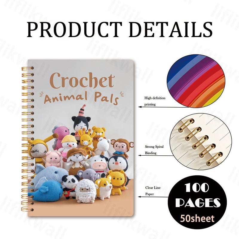 1 Fun Crochet Spiral Notebook With Knitting Log Function Colorful Designed Specifically For Crochet Projects Especially Suitable For Creative Projects With Crochet Handmade Dolls As Theme - Image 4