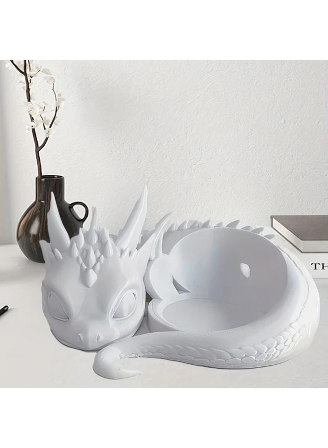 White 3D Printed Dragon Bracket Compatible with Echo Dot 4th 5th Gen Smart Speaker Holder - Image 1