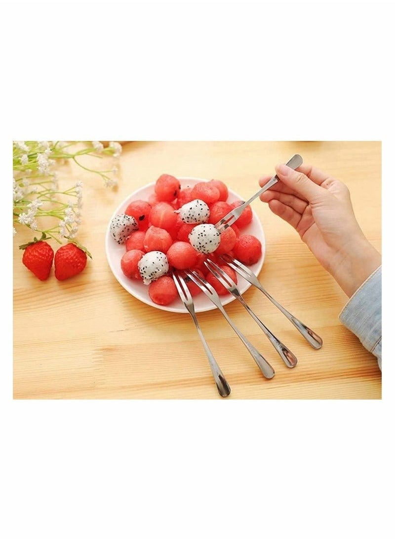 10 Pcs Stainless Steel Forks, Crab Forks Escargot 2 Prong Tasting Appetizer Portable Salad Fruit for Party Travel, 5 Inches - Image 5