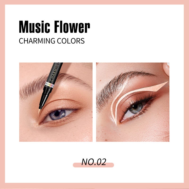 Music Flower Eyeliner Pen,Colored Matte Liquid Eyeliner Waterproof Smudge Resistant with Precise Tip (Nude) - Image 4