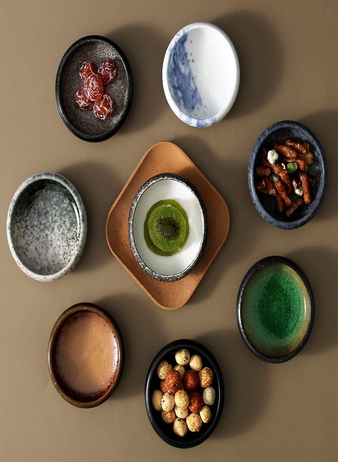 Uaral Soy Sauce Dishes Sushi Dipping Bowl Pinch Bowl Stoneware Black Small Serving Dish Set 3.75 Inch(4.5 oz,Texture Black) - Image 5