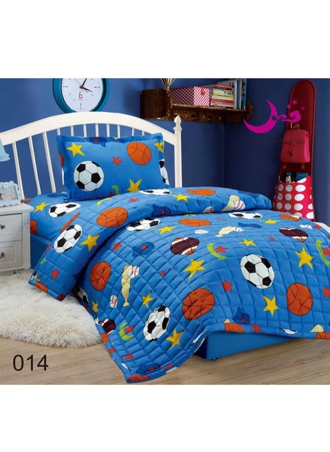 Compressed bed comforter set consisting of 3 pieces, children's drawings