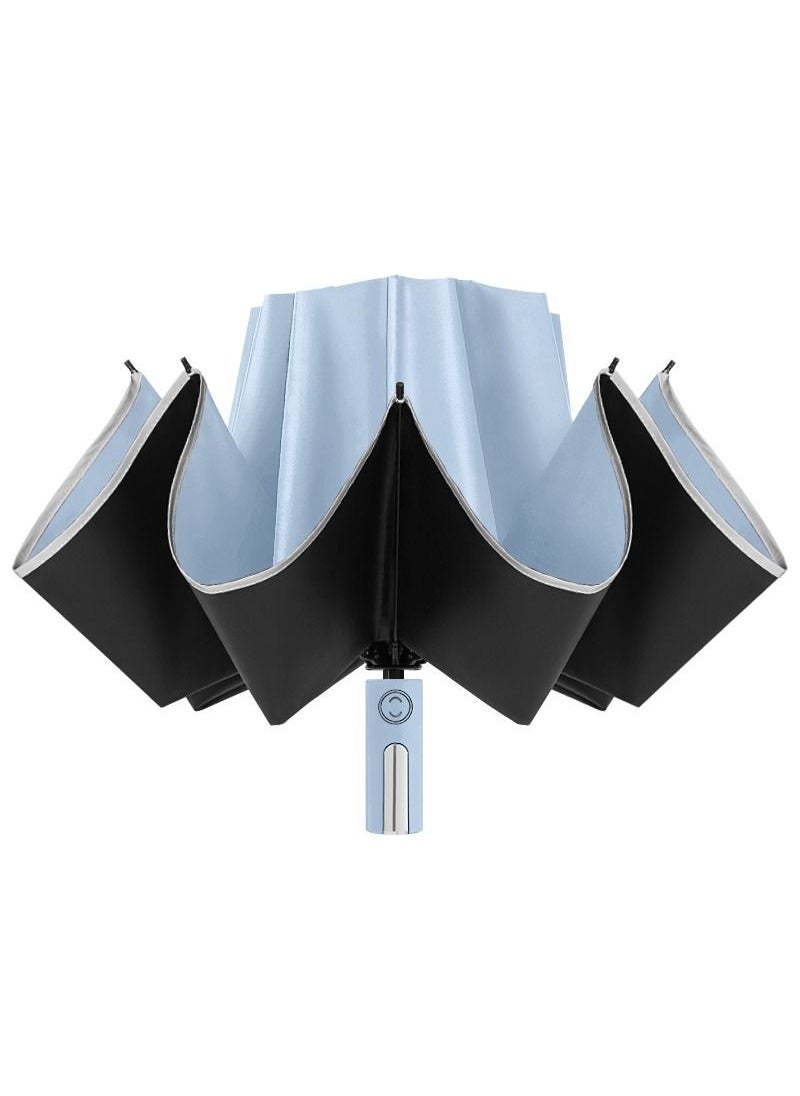 Joychic - Automatic Umbrella Windproof Reverse Folding Umbrella UV Protection Travel Umbrella For Sun & Rain Blue - Image 1
