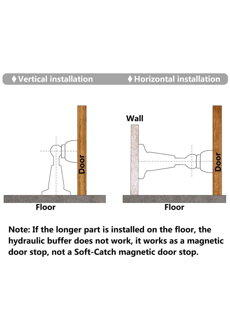 SYOSI 2 Pack Door Stop Gold Magnetic Stopper Stainless Steel with Adhesive No Need to Drill or Screw Mount Doorstop Catch Holder for Wall Floor Mounted  - Image 5