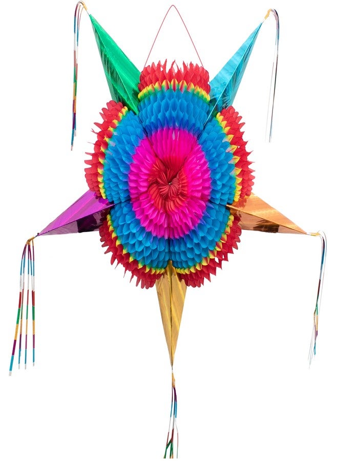 FIESTA WRAPS Mexican Piñata (X-Large 36 inches) - Authentic Handmade Foldable Large Pinata for Birthday Party - Piñatas para Cumpleaños - Fiesta Piniata - Mexican Star Pinata - Cinco de Mayo Pinatas - Image 1