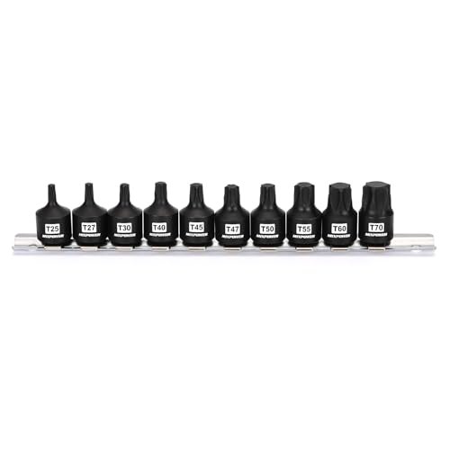 MIXPOWER 10 Pieces 38 Drive Impact Torx Bit SocketsT25T70CrMo Impact GradeSolid One Piece Construction - Image 1