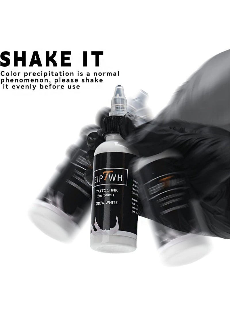 EIPTWH - Profesional White Tattoo Inks，60ml Tattoo Ink White No Fade Long Lasting Tattoo Pigments for Liner Shader Tattoo Supplies - Image 1